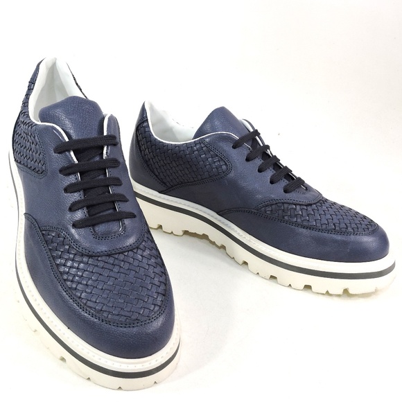 ALBERTO CICCIOLI 🇮🇹 MEN'S BLUE SOFT LEATHER COMFORT SUMMER SNEAKERS